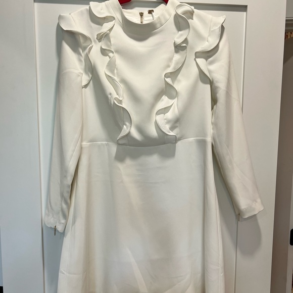 Ted Baker London Dresses & Skirts - White long sleeve Ted Baker knee-length dress